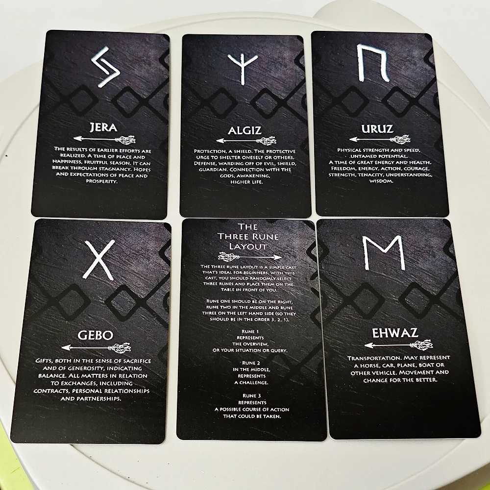 Runes Oracle Deck 26 Pcs Cards Illuminate Your Life and Manifest Transformation 1036cm C251114