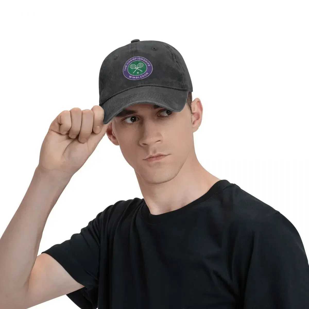 Wimbledon tennis game unisex baseball cap badge mindfulness obstacle washing hat retro outdoor running adjustable sun hat W250414