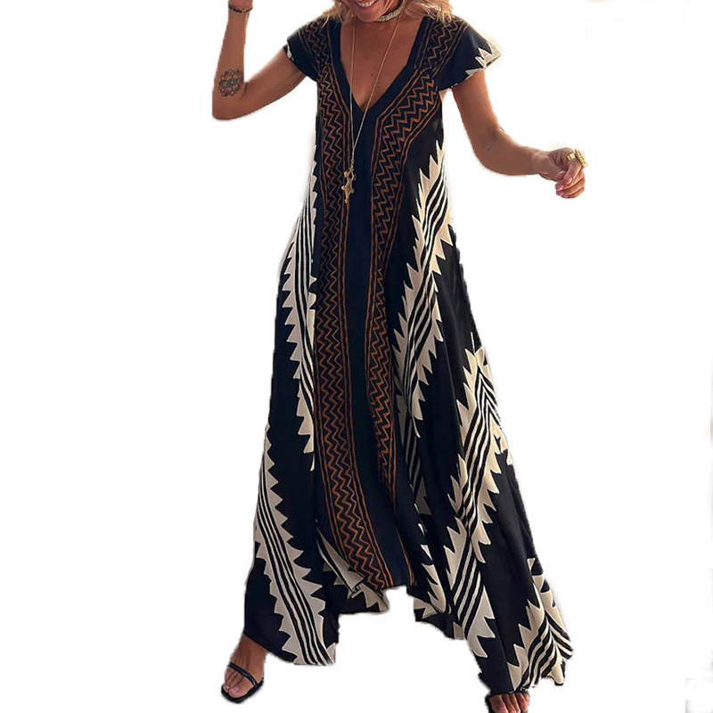 Wind dress 2025 summer new French vacation long skirt womens dress