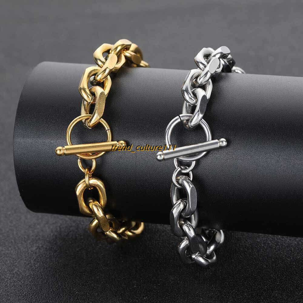 Stainless O-chain cross chain encrypted gold-plated titanium steel decoration personalized hip hop men's bracelet