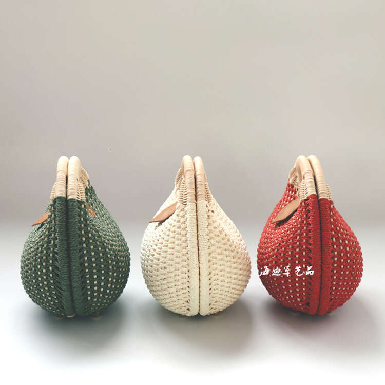 Handmade Beach Bag 2018 Fashion Vacation Beach Women's Handheld Vine Contrast Color Shell Grass Weaving Bag Kq2