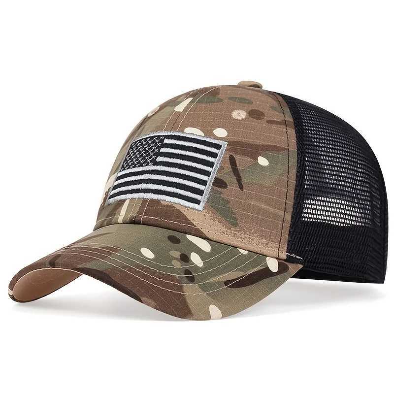 Womens American Flag Baseball Hat Cotton Buckle Hat Outdoor Sun Dad Hat Neutral Truck Hat Adjustable Hip Hop Hat W250414