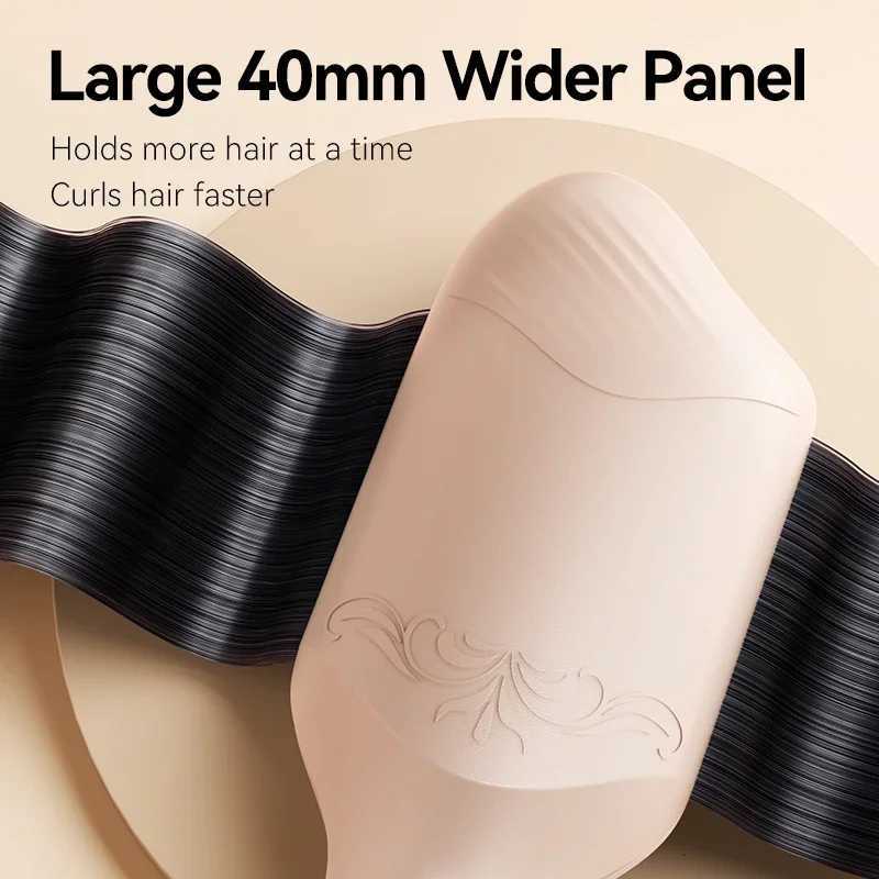 40mm Deep Wave Hair Crimper with Negative Ion - Adjustable Temperature Curling Iron for Long Lasting Wavy Hair Anti-FrizzT251114