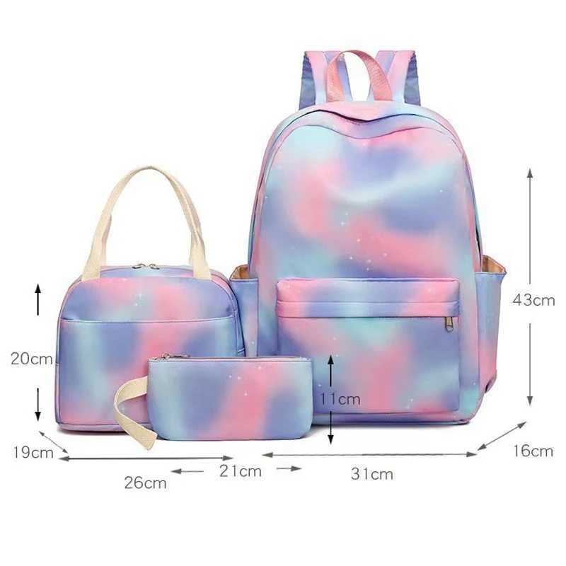 3pcs K-pop Demon Hunters Schoolbag Pencil Case Lunch Bag Set for Students Letter Printed Backpack Pen Bags Suit Gifts C251114