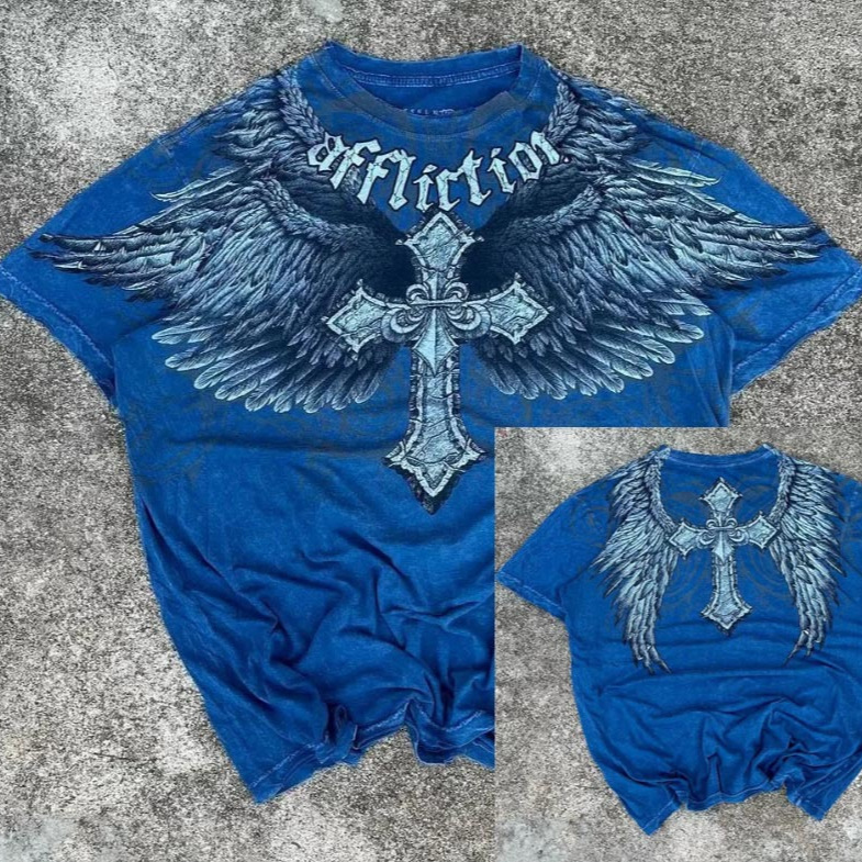 Woman Shirts Harajuku Y2k ClothesKpop Crop Top Goth Vintage Gothic Letter Graphic Printed Summer Female Clothing Elegant Lady 240902