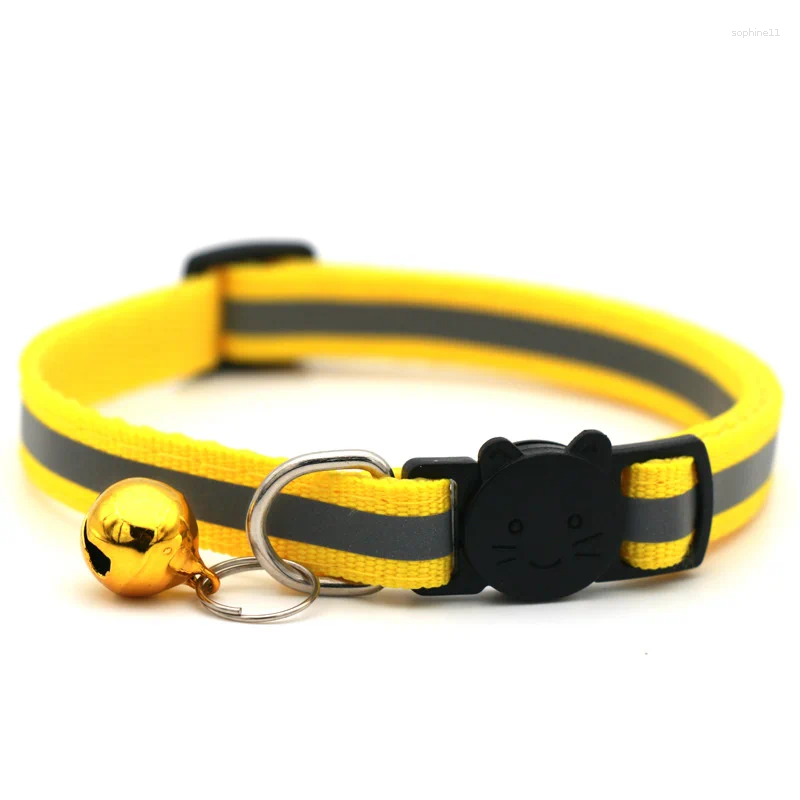 Update 100Pcs Pet Round Ears Cat Buckle Reflective Head Safety Separate Dog Bell Collar