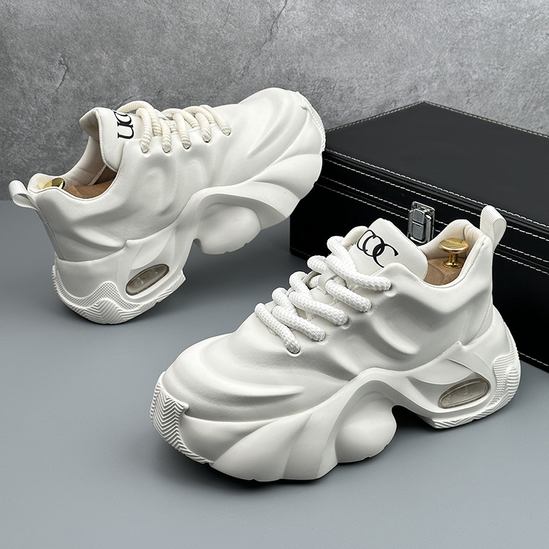 Free shipping designer casual shoe men white black comfortable breathable height increase wear-resisting outdoor sport shoe classics
