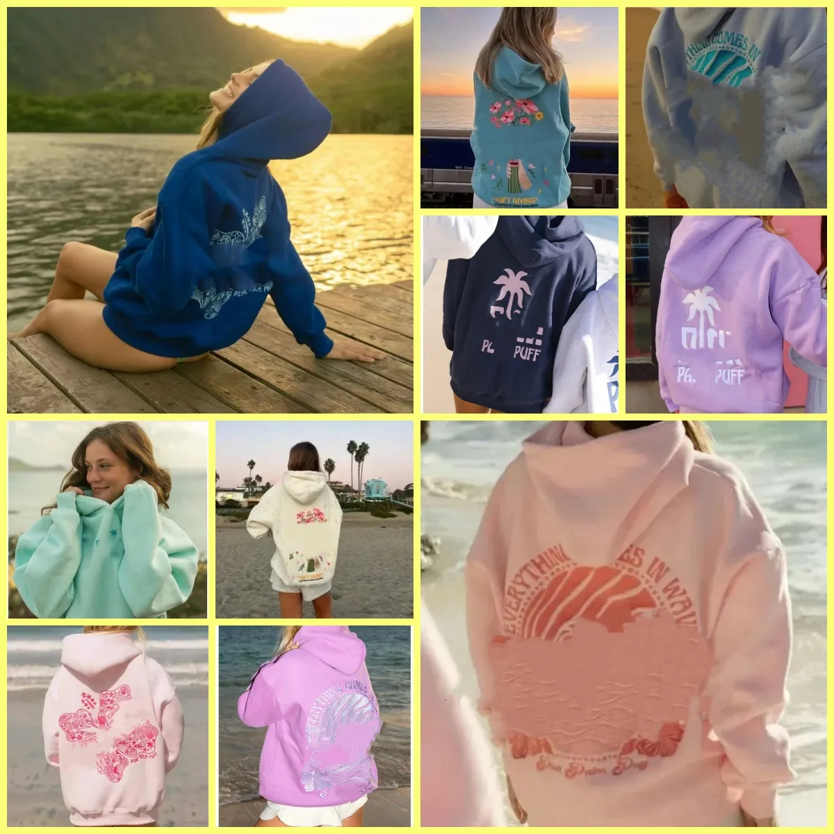 new Pink Palm hoodie Designer Hoodie Summer Fashion Womens Sweatshirt Hood Coat Butterfly Flower Print Pattern Y2k Hoodie Long-Sve Loose Fit Street Style Pullover
