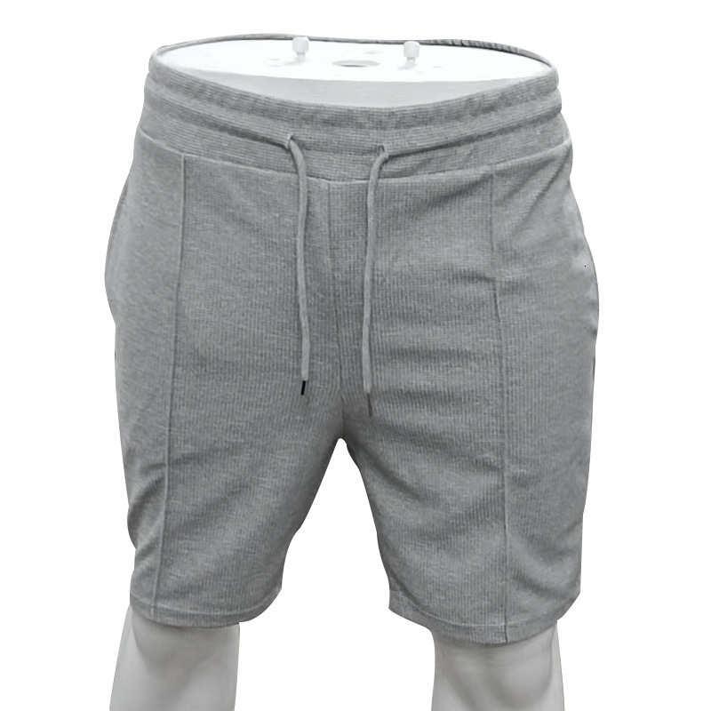 2025 waffle shorts men's summer plus size five quarter straight leg casual pants