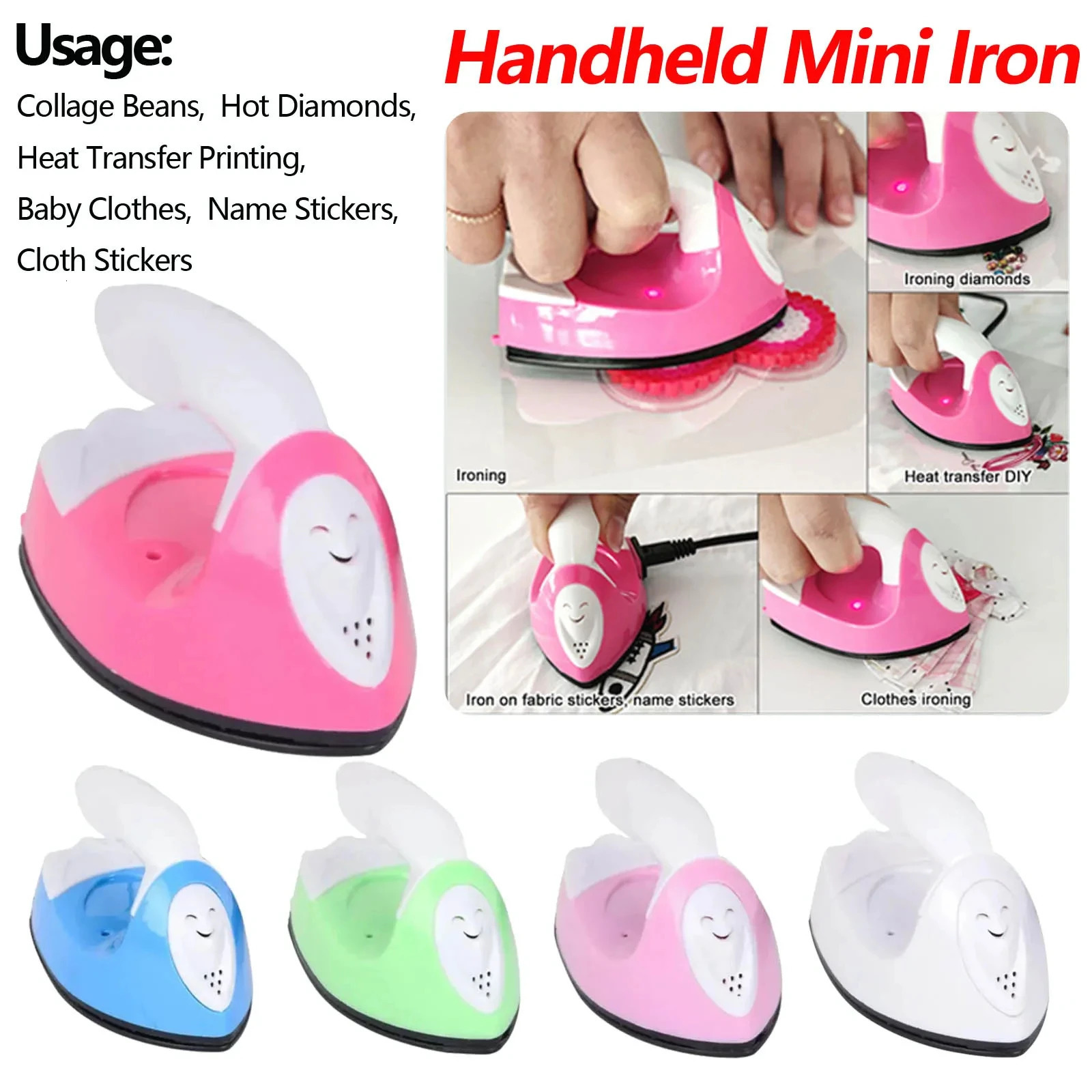 DIY Handheld Mini Iron Portable Electric Mini Heat Press Machine Versatile Rapid Heating-Up for Drilling Name Cloth Stickers 251110