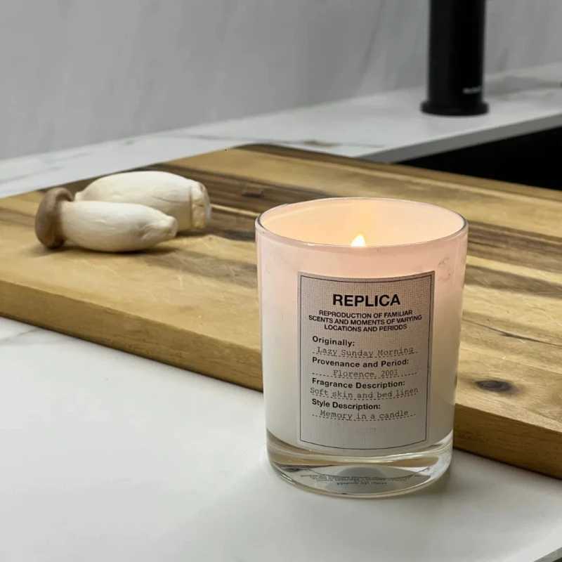 Lazy Weekend Scented Candle Fireplace Fire Bubble Bath Aratherapy Candle Jazz Lounge after Rain Sunny He Fragrance Decor H251114