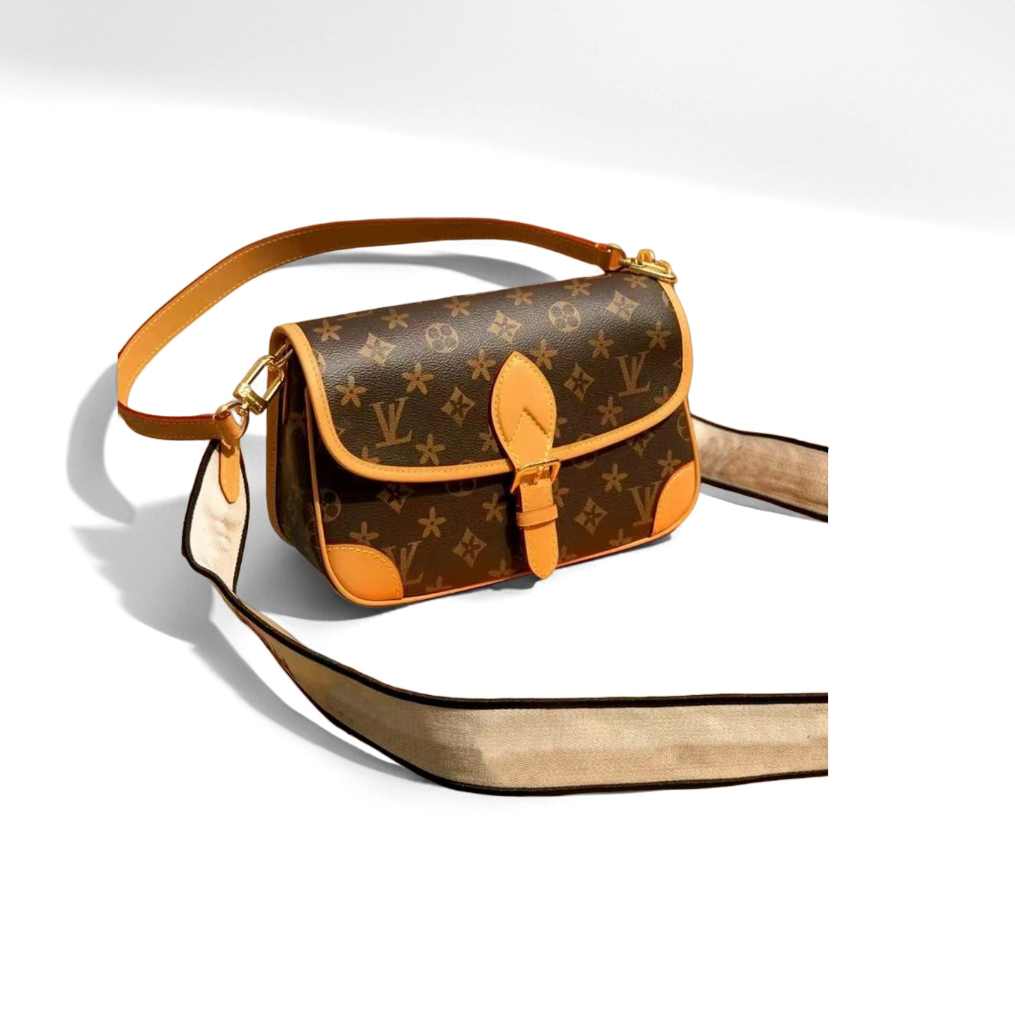 2025 Luxurys designer bag Women Crossbody Diane Baguette Shoulder Bags Luxury Vintage Canvas Jacquard Strap Flap Handbag Clutch Tote Bag Female Lady totes Purse