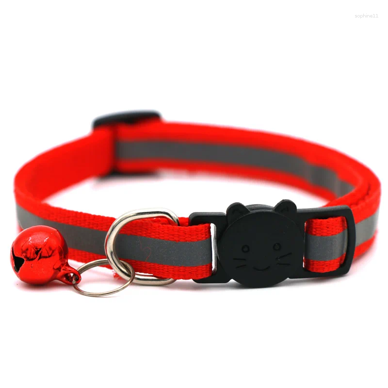 Update 100Pcs Pet Round Ears Cat Buckle Reflective Head Safety Separate Dog Bell Collar