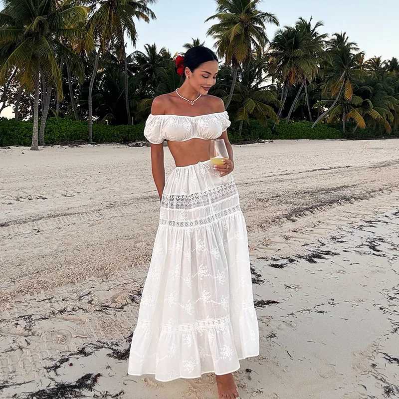 Lace cut top womens shoulder backless vest hollow long spring/summer 2025 topXJ250414