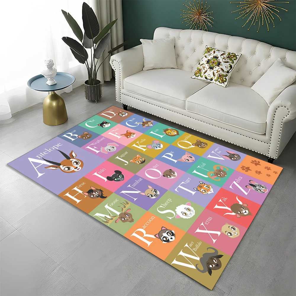 ABC Early Education Cartoon Childrens Game Room Alphabet Childrens Crawling Area Carpet Carpet Living Room Bedroom Sofa Non slip Mat S25414