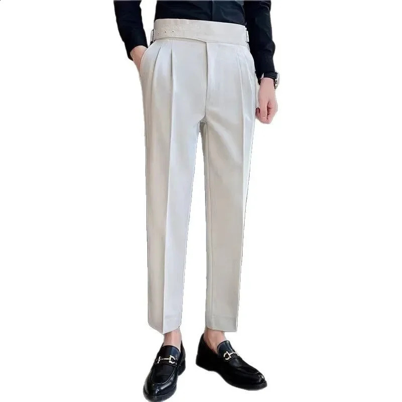 Loose Casual Pants Mens Korean Style Wide Leg Quality Slim Fit Long Trousers Comfortable Drapey Mens High End Casual Trousers 250409