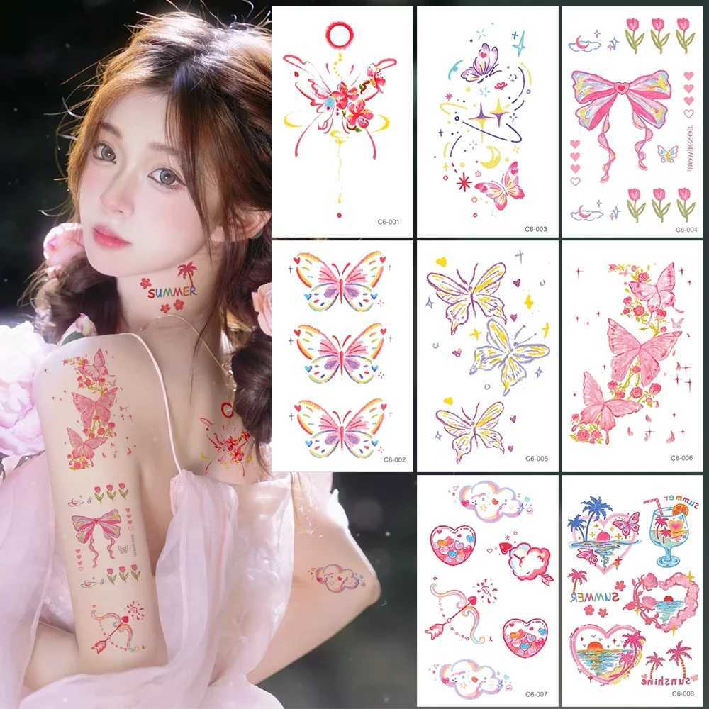 Flower and Butterfly Temporary Stickers Tattoo Self Adhesive Colored Human Art Tattoo Waterproof Fake Arm TattooXJ25414
