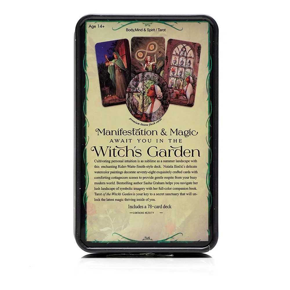 tarot of the witchs garden 78 deck in a Tin Metal Box Gold-plated Edge 1036cm English Tarot Cards For Divination Tarot Deck C251114