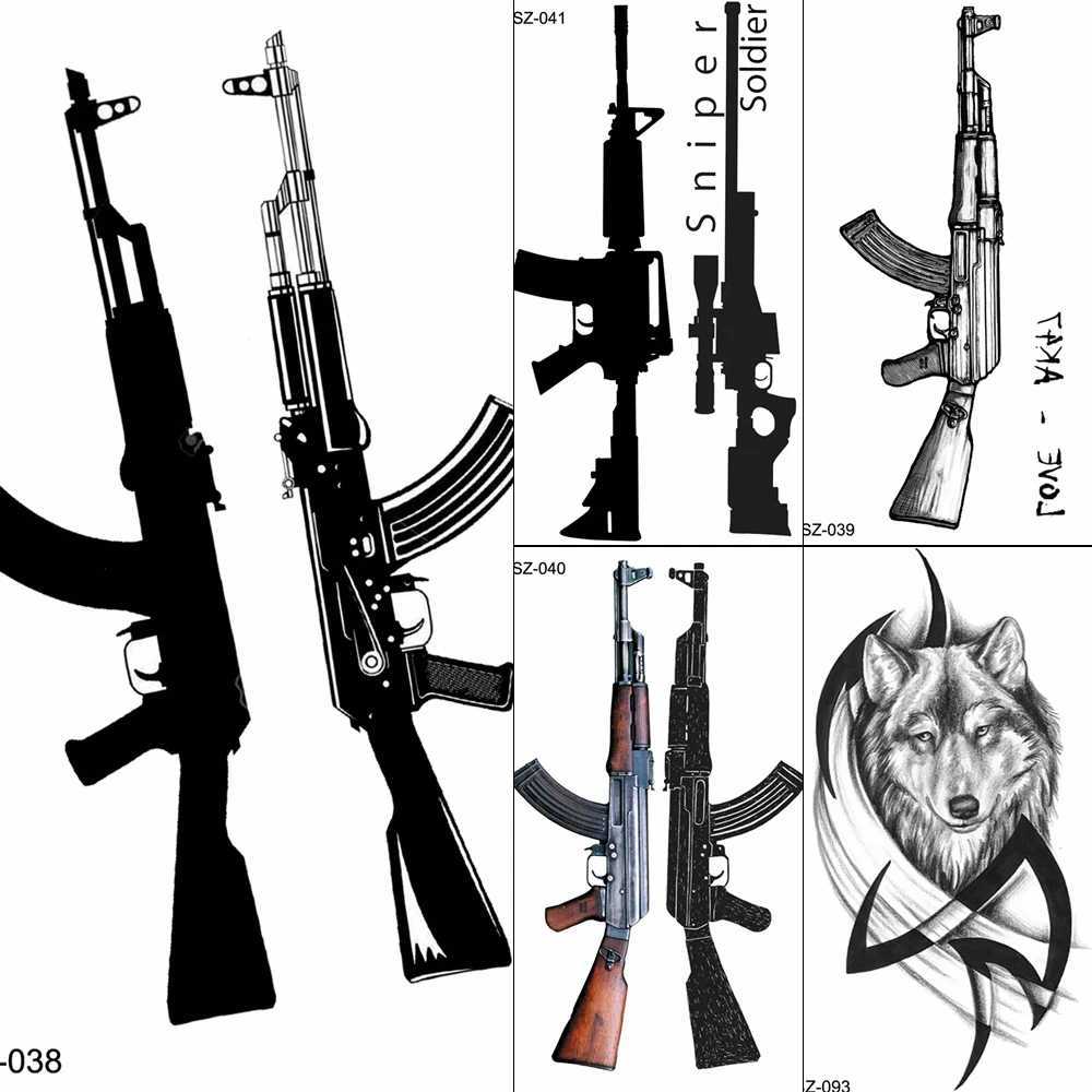 Fanrui sexy gun AK47 AK temporary tattoo male arm battlefield PUBG art weapon tattoo sticker female fake waterproof tattooXJ25414