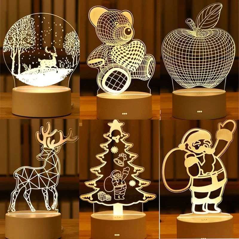 3D Visual Illusion Night Light Visual LED Desk Lamp Changes USB Powered Gift for Kids M251114