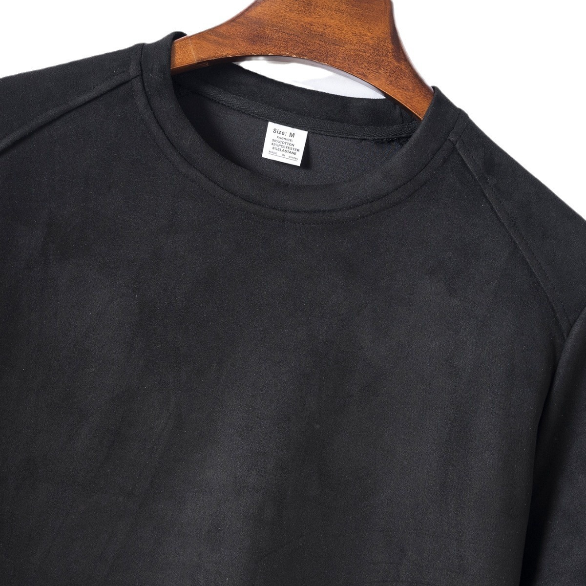 2025 new suede short sleeved T-shirt men's round neck casual top summer