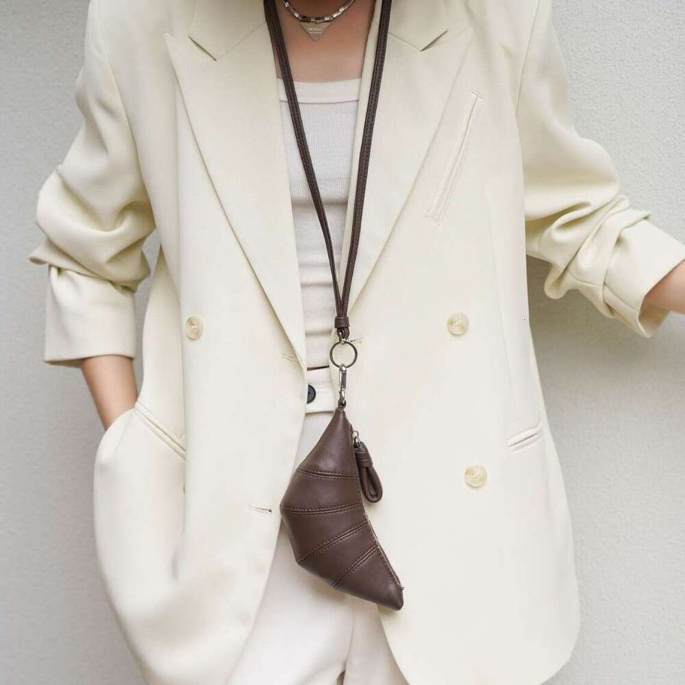 Women's Bags Cowhide Mini Bull Horn Songle Zero Wallet, Neck Hanging Dumpling Bun, Trendy Fashion Mouth, Red Envelope, Earphone Bag