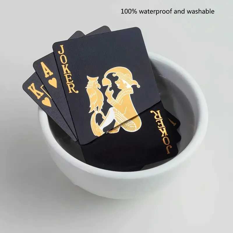 Golden Foil Playing Cards Deck Golden Dollar Cards Waterproof Plastic Perfect Christmas Gifts Thanksgiving Gifts C251114