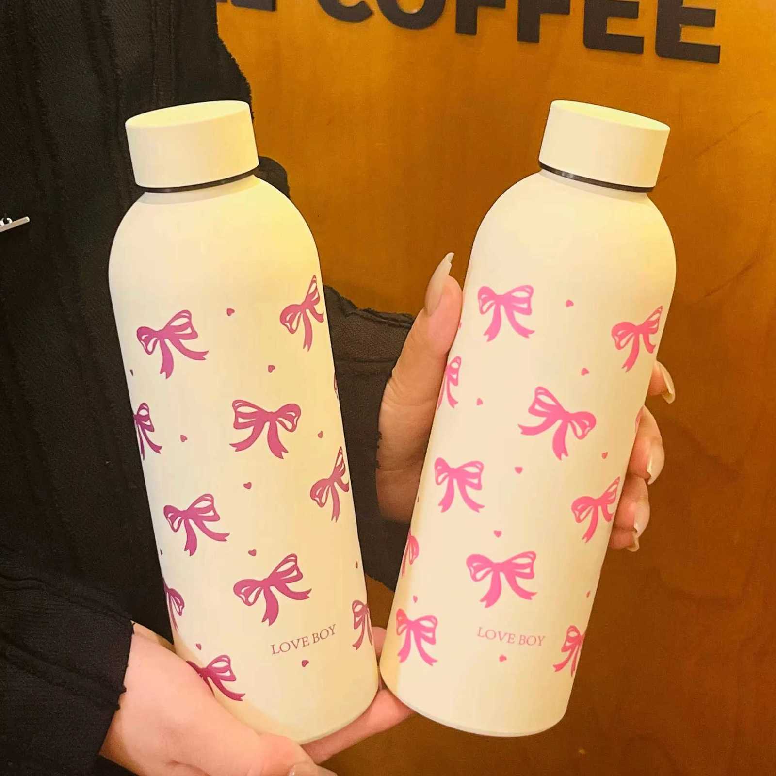 Cute Bowknot Cup Vacuum Stainless Steel Car Mug Insulated Water Bottle for Outdoor Sports School Drinking Bottle C251114