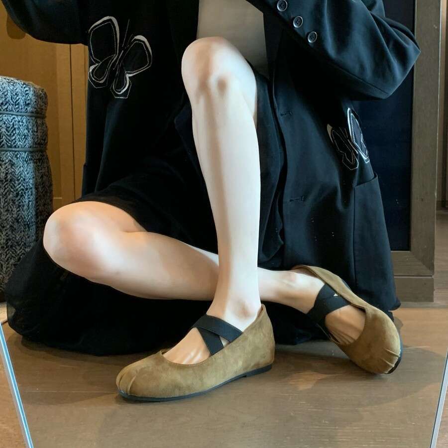 Gentle Fairy Ballet Single 2025 Summer Autumn French Style Elegant Ruched Square Toe Shallow Mouth Flat Mary Jane Shoes