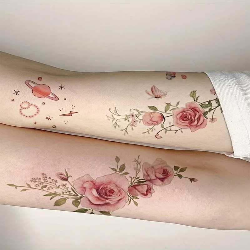 Flower arm tattoo large rose tattoo rose temporary tattoo for women rose temporary flower tattoo design rose tattooXJ25414