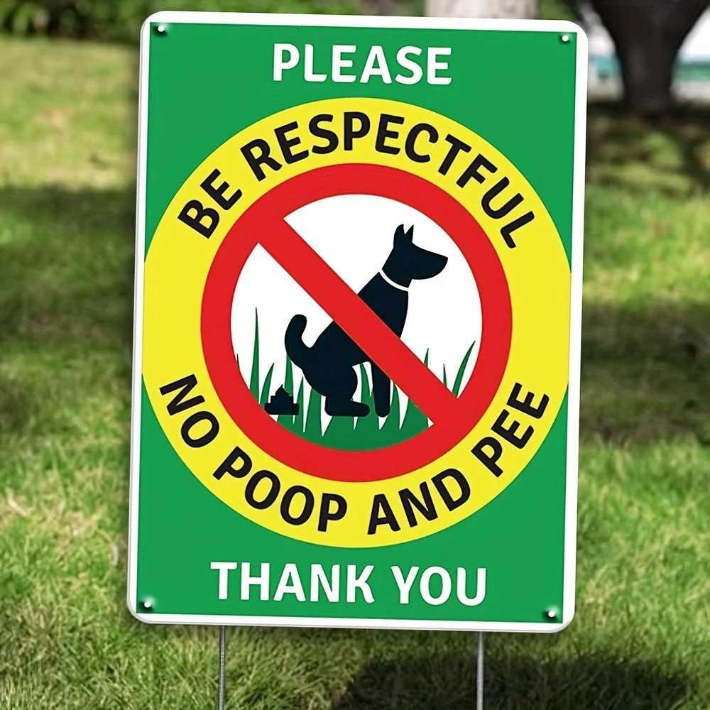 8x12 Dog Warning Metal Tin Sign No Poop And Pee Design Wall Art Decor For Yard Garden Lawn FenceM251114
