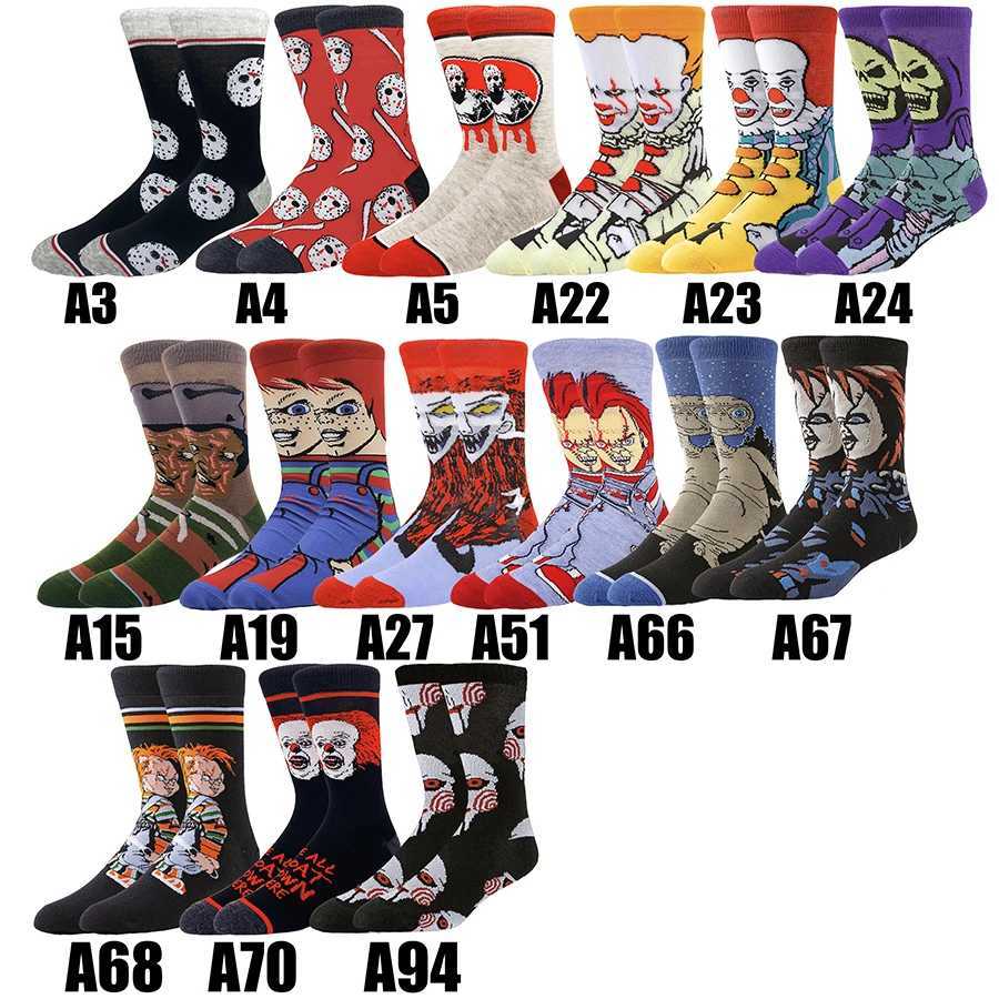 Cartoon Anime SOCKS Male Crew SOCKS Christmas Comics Fun Happy Crazy Street Style Skating SOCKS W250414
