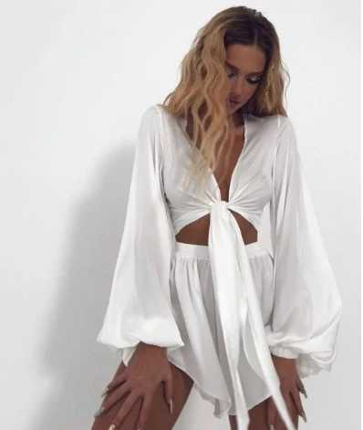 Womens Vacation Beach Set 2025 Spring/Summer Latest Solid Color Lace Top Sexy French Lace Top Lace Shorts SetXJ250414