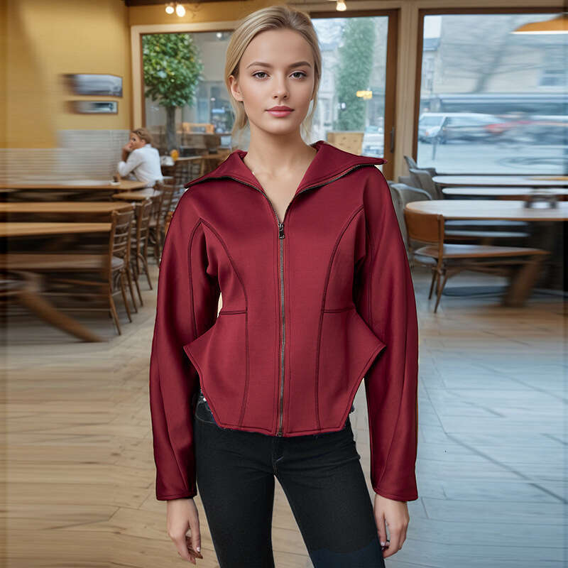 Designer Women's Personalized Hooded Jacket - Trendy Irregular Hem Design with Slim Fit & Slimming Effect, Solid Colors Available