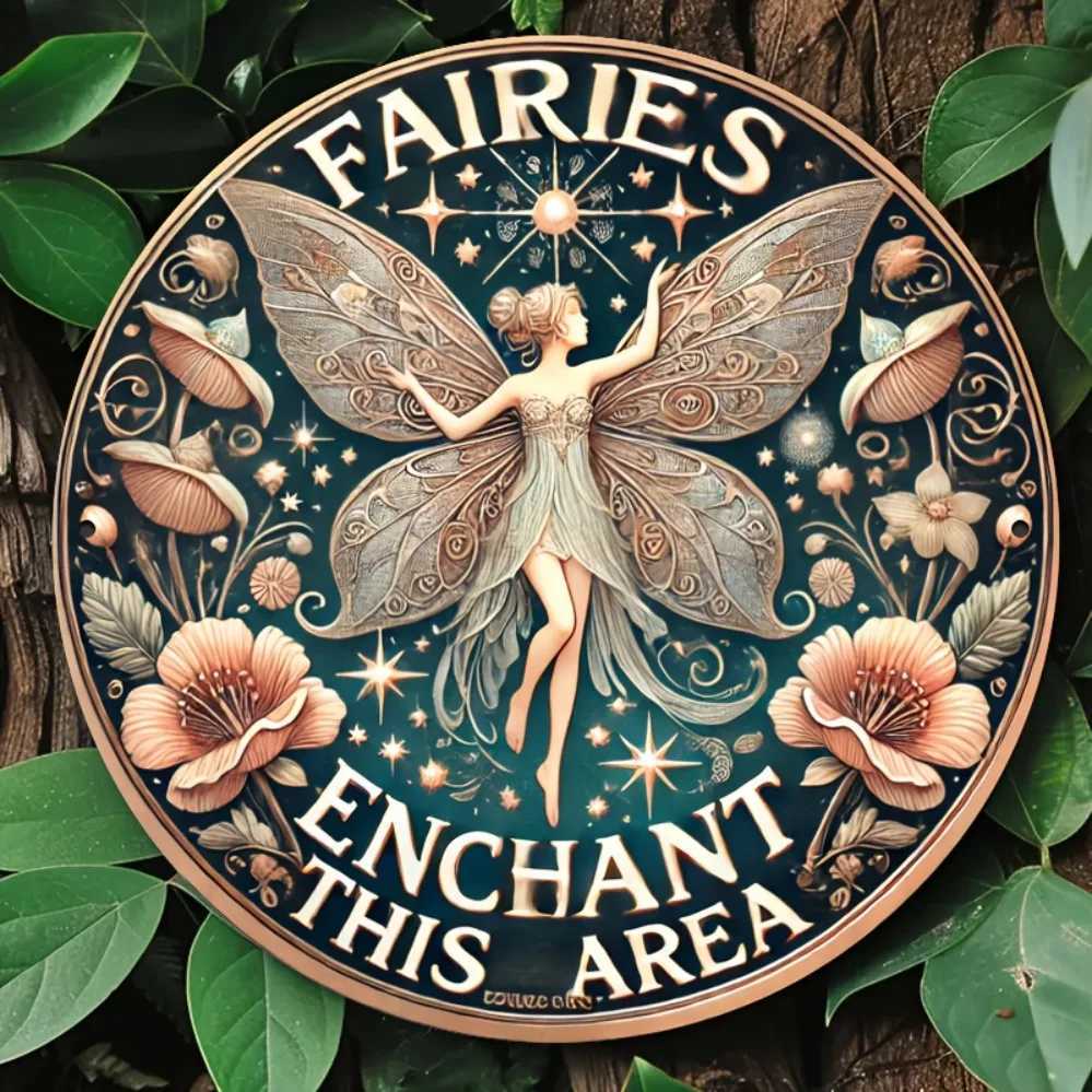Fairy Enchant Area Metal Wall Decor Wall Mount Sign Artistic Creative Indoor Decor for Home Garden Bar CafeM251114