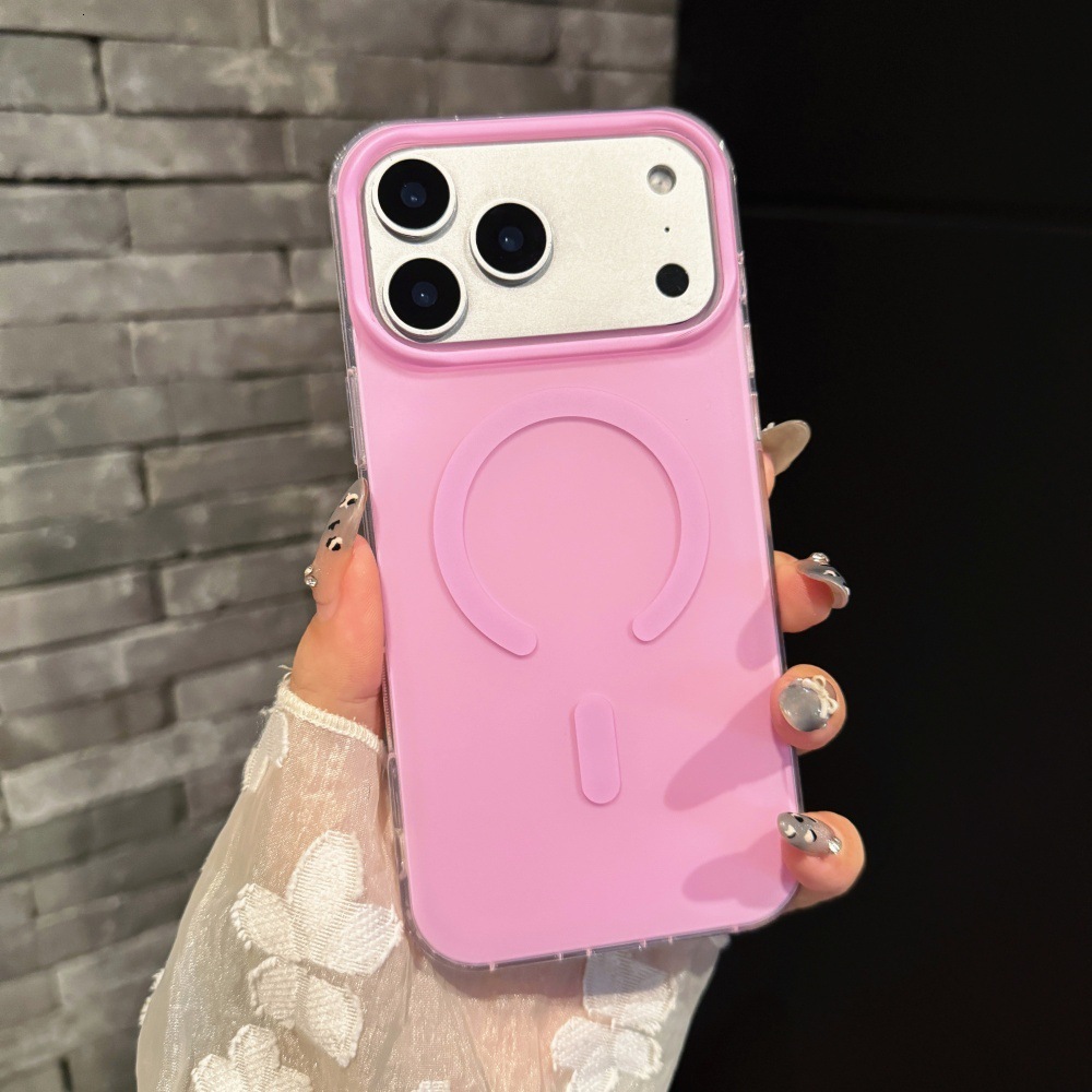 Matte Magnetic Solid Color Phone Case Compatible with iPhone 17 Pro Max Personalized Stand Case iPhone 16/15 Pro Niche