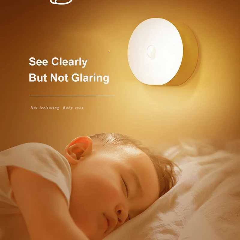 8LED Motion Sensor Night Light USB Rechargeable Human Body Induction Lamp for Bedroom Bedside Cabinet M251114