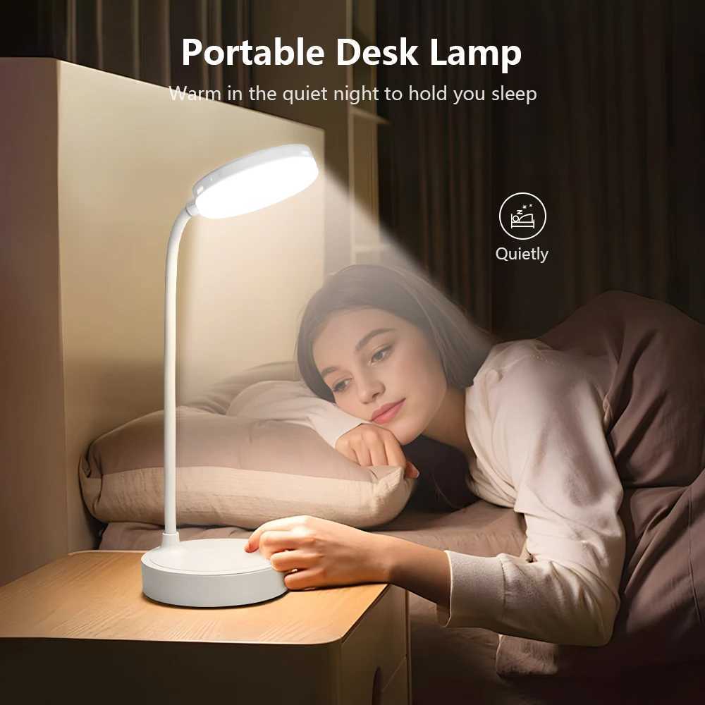 Portable Table Lamp LED Rechargeable Dimmable Night Light Plug in Room Decoration Mood Light For Study Kids Bedroom Bedside Gift M251114