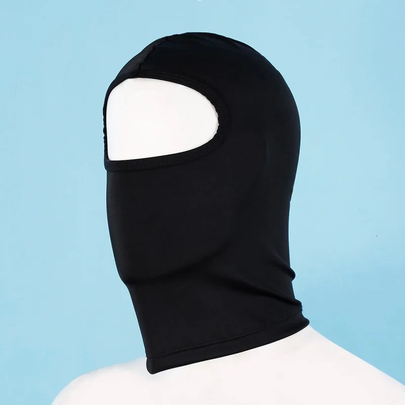 Black Elasticity Balaclava Cap Unisex Fetish Full Face Mask Standard Seamless Bondage Hood for Cosplay Party Hat Tactical Games 250410