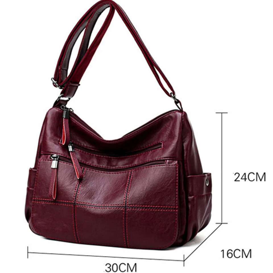 2 Layers Genuine Brand Leather Shoulder Messenger Handbags Designer High Quality Crossbody Bags For Women Sac