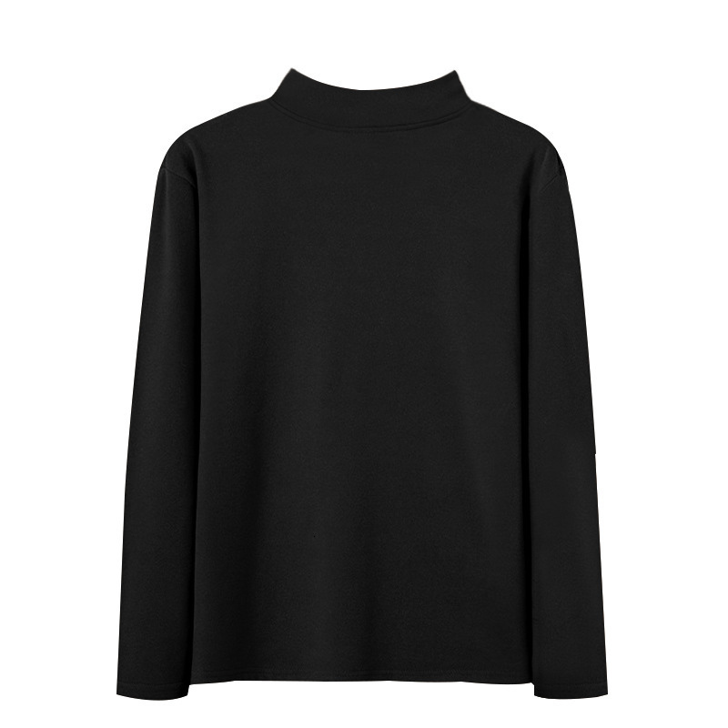 Men's autumn and winter German velvet solid color long sleeved T-shirt base shirt close fitting semi high neck men's style