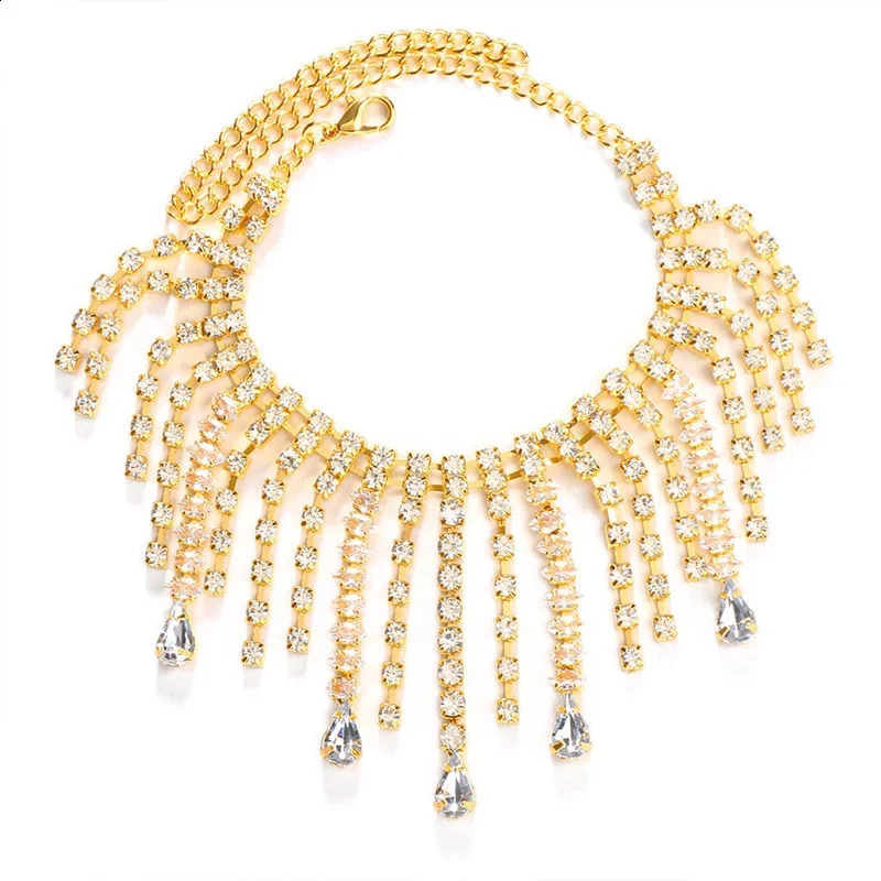 Stonefans Bohomian Rhinestone Irregular tassel Bracelet Womens Charm Barefoot High Heel Layered Bracelet Crystal Bracelet 250408