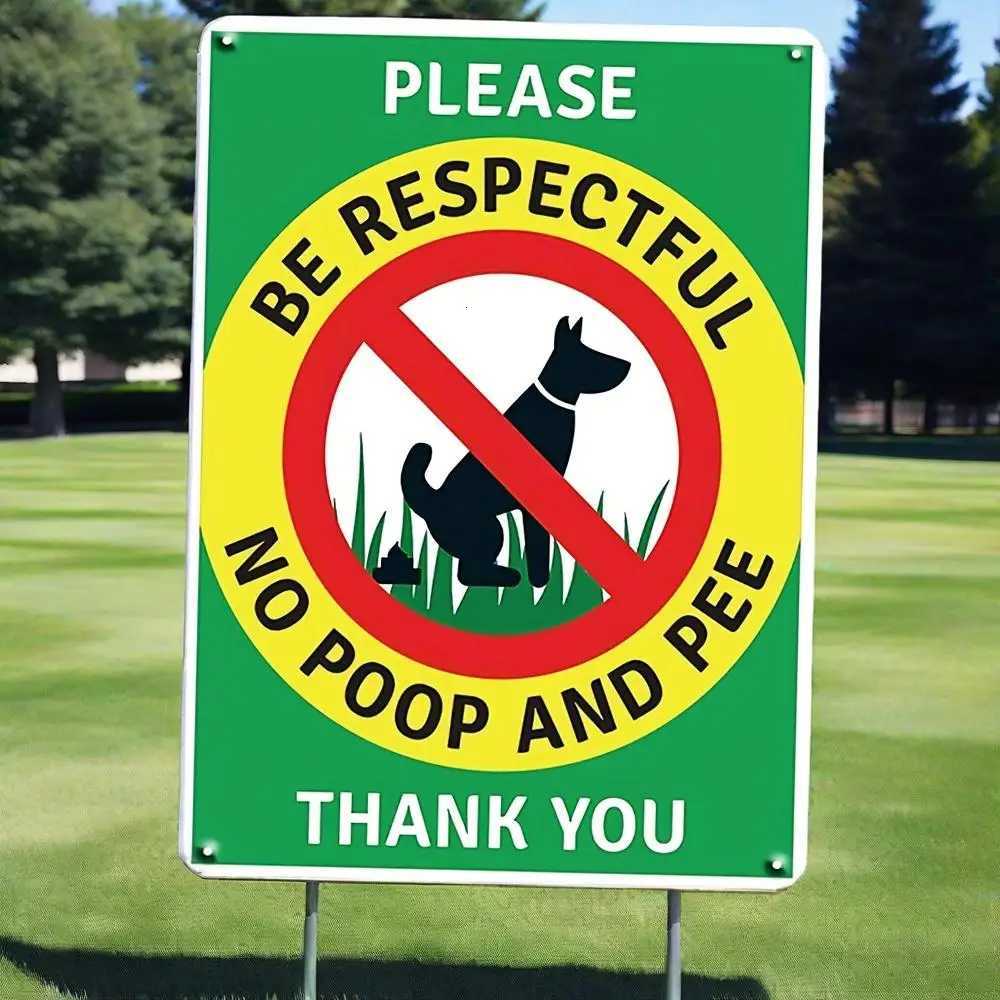 8x12 Dog Warning Metal Tin Sign No Poop And Pee Design Wall Art Decor For Yard Garden Lawn FenceM251114