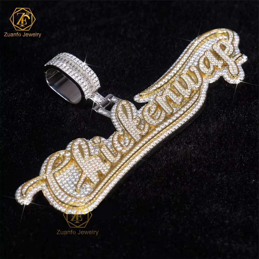 Hip hop Sier Iced and Tested with Silica Pendant Letters