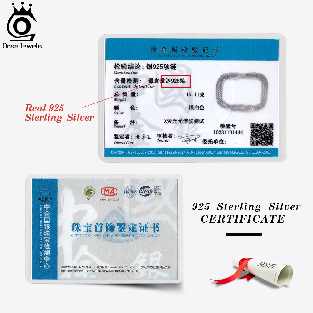 ORSA JEWELS Hip Hop 18K Gold 2.5mm Franco Chain Necklace for Men Fashion 925 Sterling Silver Choker Necklace Party Jewelry NMN13 250407