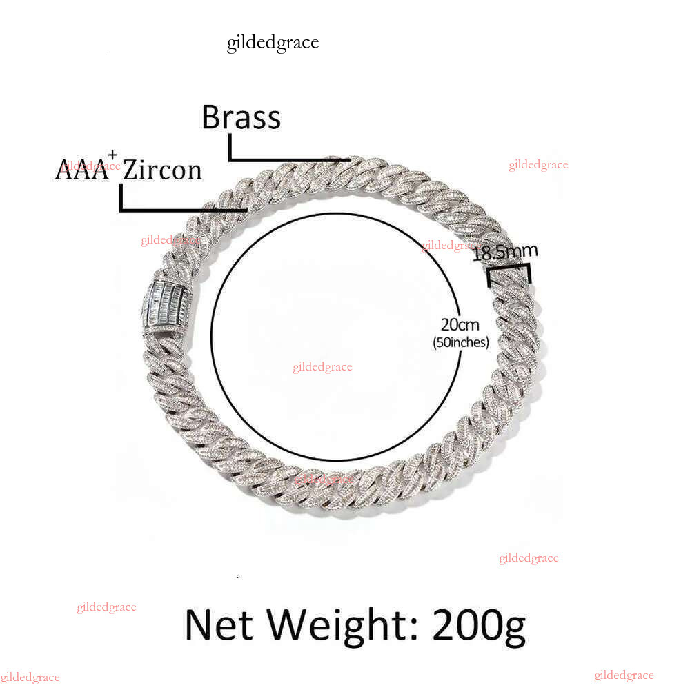 Custom Miami Cuban k Chain 14k Real Gold Plated Iced Out Moissanite Necklace Sier Hip Hop Mossanite Jewelry for Men N13