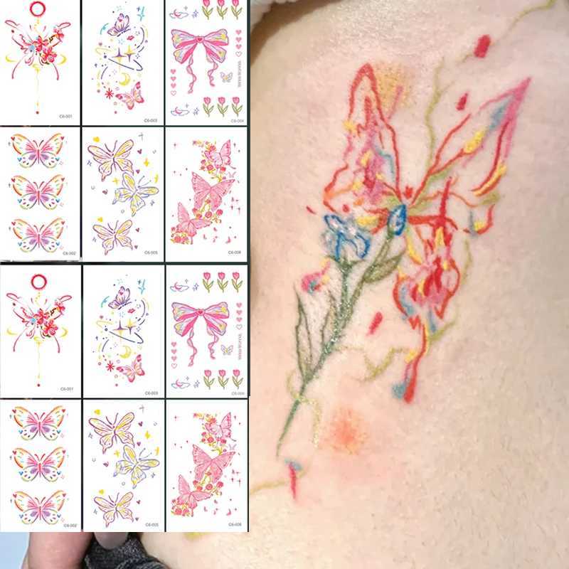 Flower and Butterfly Temporary Stickers Tattoo Self Adhesive Colored Human Art Tattoo Waterproof Fake Arm TattooXJ25414