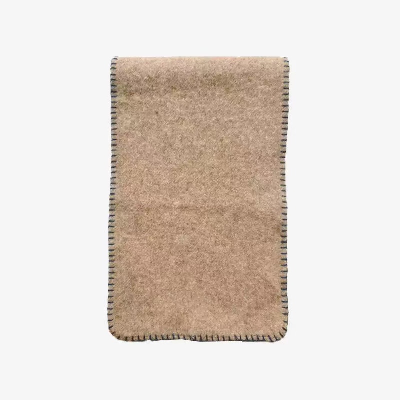 SS00 Color-blocked Overlocked Wool Blend Scarf for Women, Winter, Simple and Stylish Neck Warmer