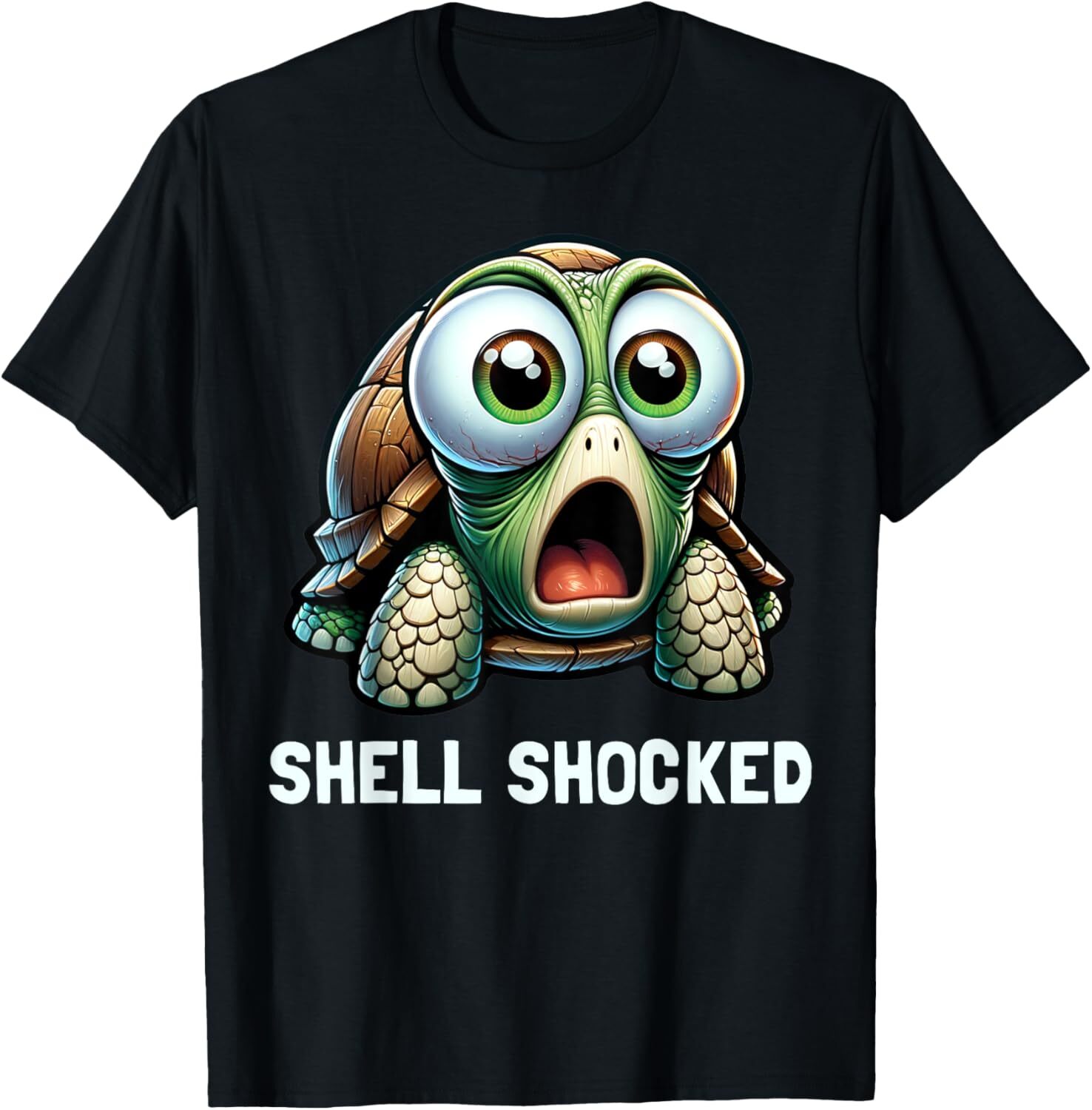 T shirt for Mens Funny Turtle Pun Shell Shocked Turtle Lover Graphic Graphic Tee Casual Tops Clothes Short sleeve