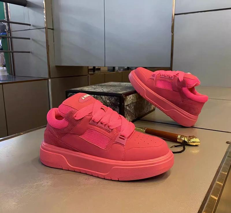 Free shipping designer casual shoe men white pink comfortable breathable height increase wear-resisting outdoor sport shoes